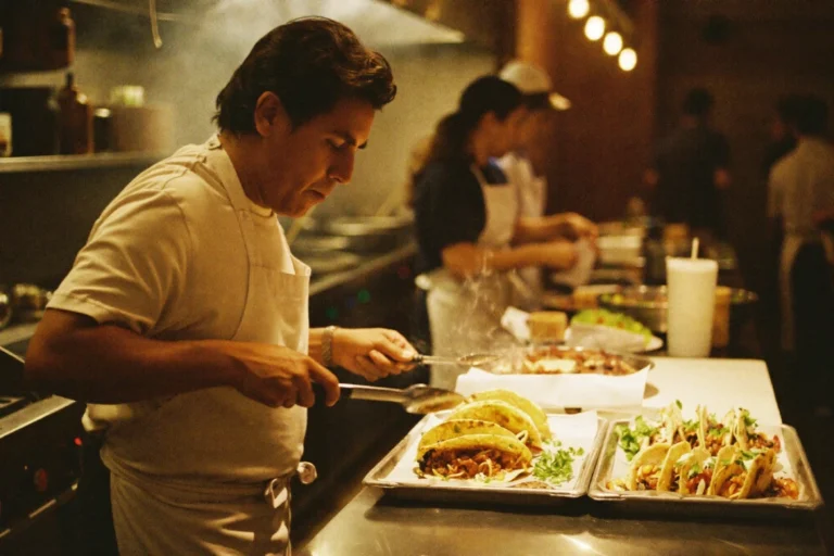Authentic Mexican restaurant preparing corn tortillas in a commercial foodservice kitchen