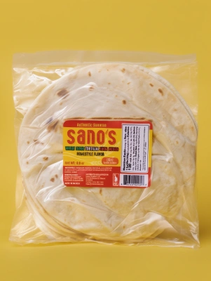 Gordita style flour tortillas, Sanos brand, produced by Orendain Brands.