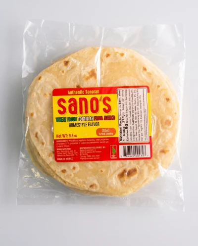 Wheat flour tortillas ideal for gorditas, 10 count package, authentic Sonoran style homestyle flour tortillas